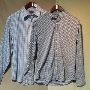 TWO Men's UNTUCKit Long Sleeve Shirts Size Large Tully Blue-Red, Durif Blue-Gray
